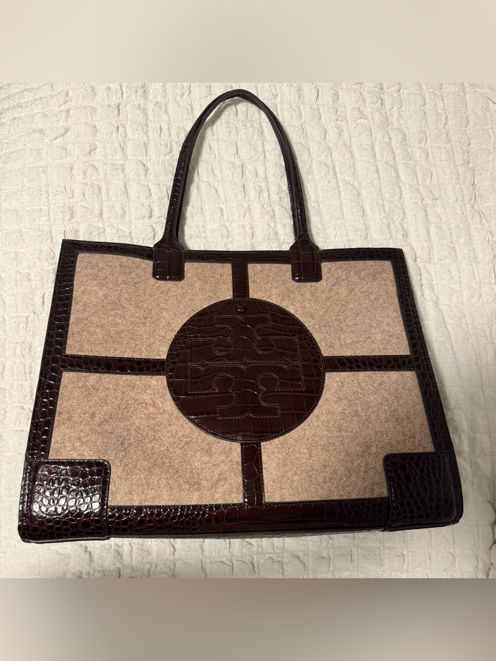 Tory Burch Ella Felt Quadrant Tote NWOT - Picture 2 of 16